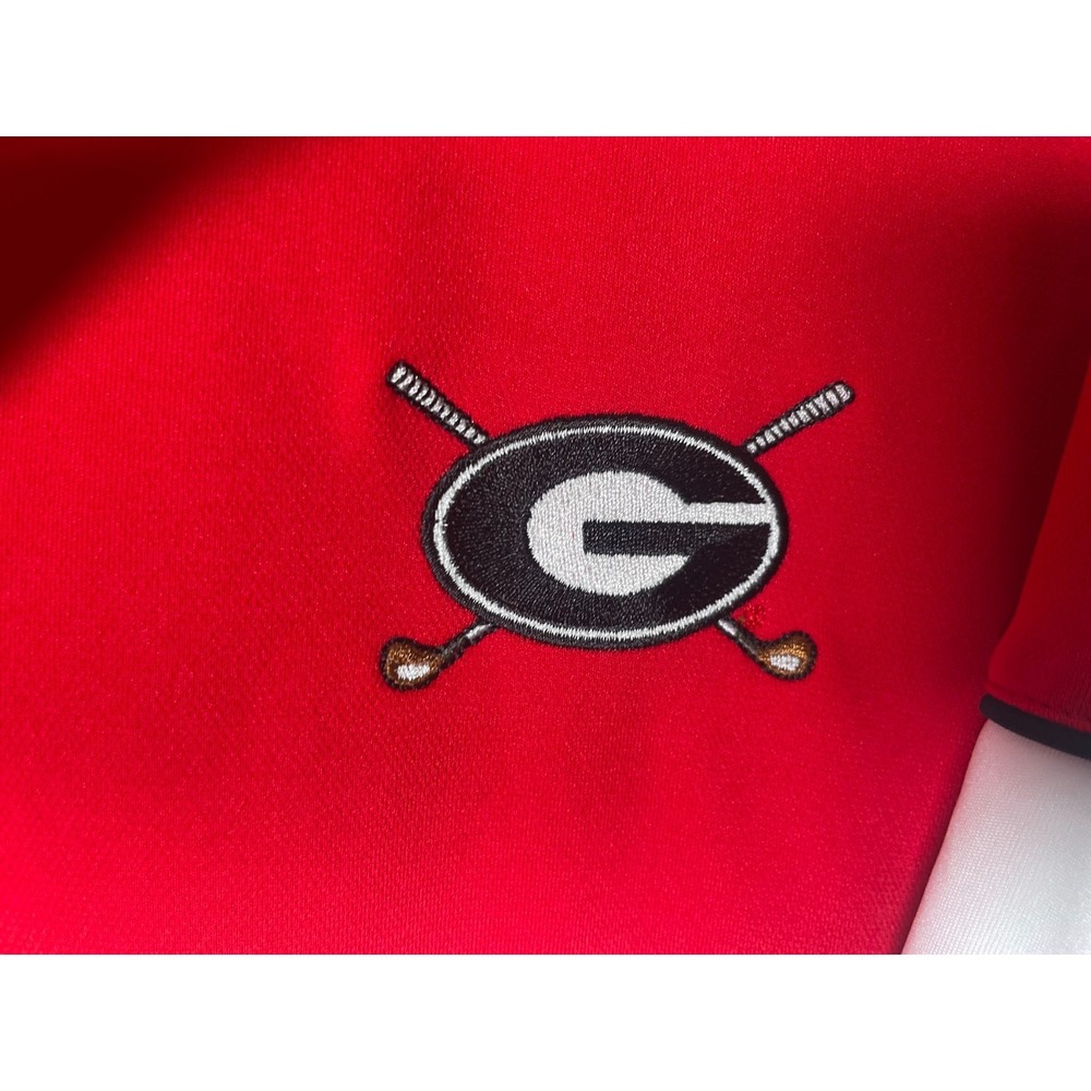 Georgia Bulldogs UGA Golf Cutter & Buck Men's Polo Shirt Red White Size XXXL 3XL - Picture 3 of 5